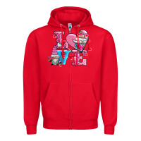 Red love and gnomes Zipper Hoodie - AdoDesignShop