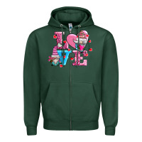 Sports Green love and gnomes Zipper Hoodie - AdoDesignShop