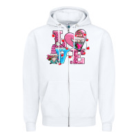White love and gnomes Zipper Hoodie - AdoDesignShop