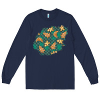 Navy christmas gingerbread cookies patch Long Sleeve Tee - BundleAndBundleShop