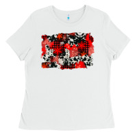 White western red cowhide winter background Ladies Tee - AdoDesignShop