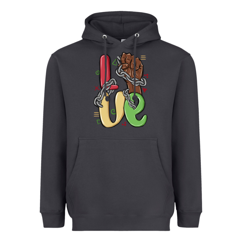 Love Juneteenth Heavyweight Hoodie by MaliasSmallBusiness | Teevron