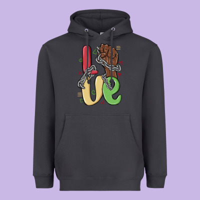 Love Juneteenth Heavyweight Hoodie Designed By Maliassmallbusiness