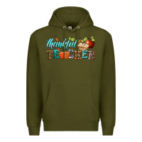 Army Green thankful teacher Premium Hoodie - BundleAndBundleShop
