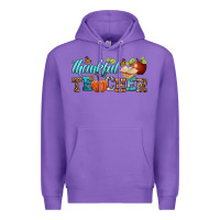 Purple thankful teacher Premium Hoodie - BundleAndBundleShop