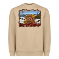 Mushroom merry christmas highland cow with farm Heavyweight Sweatshirt - RanaPortraitStore