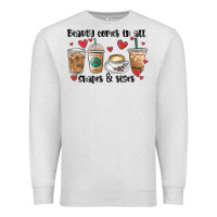 Oatmeal Heather beauty comes in all shapes and sizes coffee Premium Sweatshirt - MaliasSmallBusiness