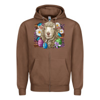 Chestnut easter sheep eggs butterfly daisys leopard glitter wooden Zipper Hoodie - Artiststas
