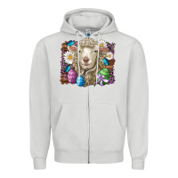 Dove Grey easter sheep eggs butterfly daisys leopard glitter wooden Zipper Hoodie - Artiststas