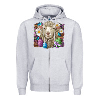 Heather Grey easter sheep eggs butterfly daisys leopard glitter wooden Zipper Hoodie - Artiststas