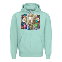 Seafoam easter sheep eggs butterfly daisys leopard glitter wooden Zipper Hoodie - Artiststas