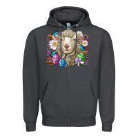 Smoke easter sheep eggs butterfly daisys leopard glitter wooden Zipper Hoodie - Artiststas