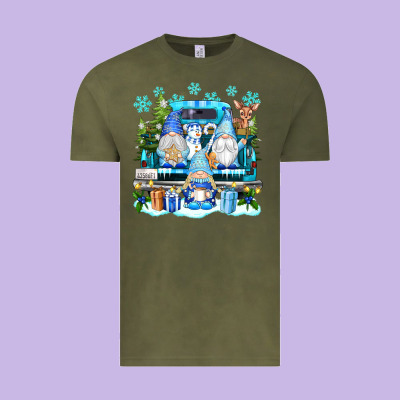 Snowman Gnome Truck Vintage Tee Designed By Texasbilliewilder