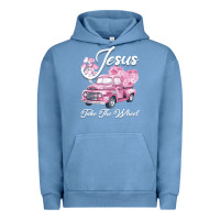 Pigment Pebble Blue Leopard Floral Pink Car Jesus Take The Wheel Urban Hoodie - Bettercallsaul