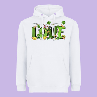 St Patricks Love Nurse Heavyweight Hoodie Designed By Maliassmallbusiness