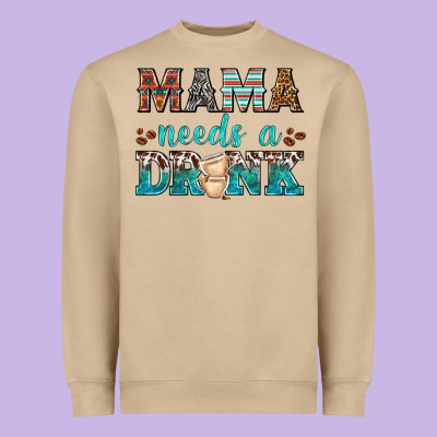 Mama Needs A Drink Heavyweight Sweatshirt Designed By Texasbilliewilder