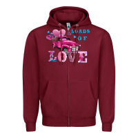 Burgundy loads of love wıth truck Zipper Hoodie - AdoDesignShop