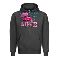 Charcoal Heather loads of love wıth truck Zipper Hoodie - AdoDesignShop