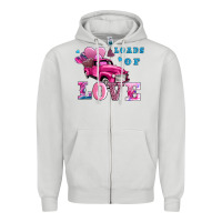Dove Grey loads of love wıth truck Zipper Hoodie - AdoDesignShop