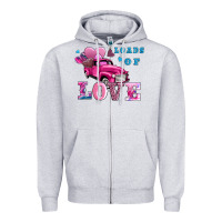 Heather Grey loads of love wıth truck Zipper Hoodie - AdoDesignShop