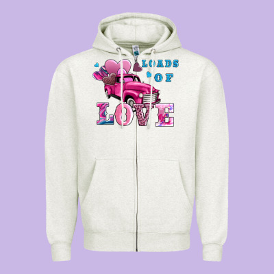 Loads Of Love Wıth Truck Zipper Hoodie Designed By Adodesignshop