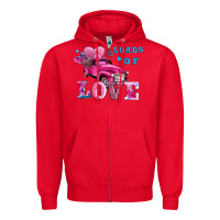 Red loads of love wıth truck Zipper Hoodie - AdoDesignShop