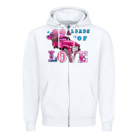 White loads of love wıth truck Zipper Hoodie - AdoDesignShop