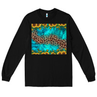 Black leopard turquoise sunflower Long Sleeve Tee - JahusDesignShop