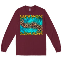 Burgundy leopard turquoise sunflower Long Sleeve Tee - JahusDesignShop