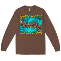 Chestnut leopard turquoise sunflower Long Sleeve Tee - JahusDesignShop