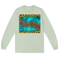 Matcha leopard turquoise sunflower Long Sleeve Tee - JahusDesignShop