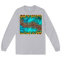 Moon Dust leopard turquoise sunflower Long Sleeve Tee - JahusDesignShop