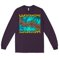 Plum leopard turquoise sunflower Long Sleeve Tee - JahusDesignShop