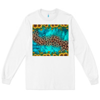 White leopard turquoise sunflower Long Sleeve Tee - JahusDesignShop