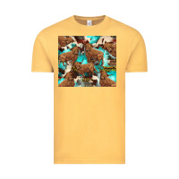 Vintage Mustard astec cowhide highlands cow Vintage Tee - BarkalooDesign