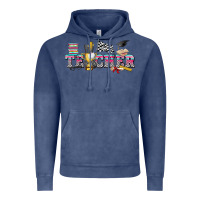 Vintage Denim race with teacher Vintage Hoodie - texasbilliewilder