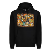 Black autumn distressed background Premium Hoodie - BundleAndBundleShop