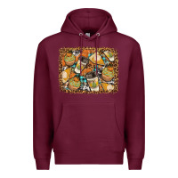 Burgundy autumn distressed background Premium Hoodie - BundleAndBundleShop