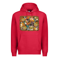 Cardinal autumn distressed background Premium Hoodie - BundleAndBundleShop