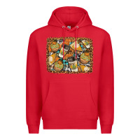 Red autumn distressed background Premium Hoodie - BundleAndBundleShop