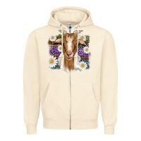 Sandshell easter goat daisys leopard wooden Zipper Hoodie - Artiststas