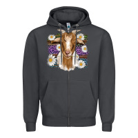 Smoke easter goat daisys leopard wooden Zipper Hoodie - Artiststas