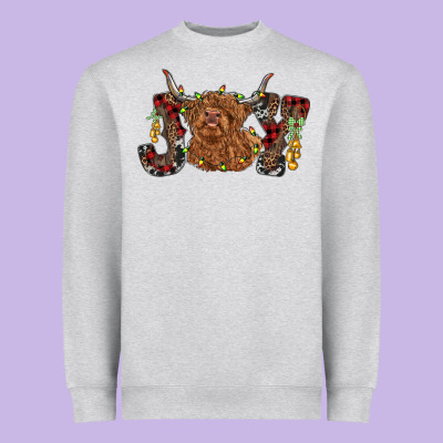 Joy Highland Cow Heavyweight Sweatshirt Designed By Ranaportraitstore