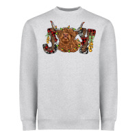 Heather Grey joy highland cow Heavyweight Sweatshirt - RanaPortraitStore