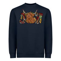 Navy joy highland cow Heavyweight Sweatshirt - RanaPortraitStore
