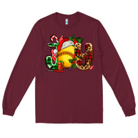 Burgundy joy with softball Long Sleeve Tee - AdoDesignShop
