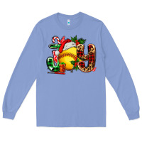 Colony Blue joy with softball Long Sleeve Tee - AdoDesignShop