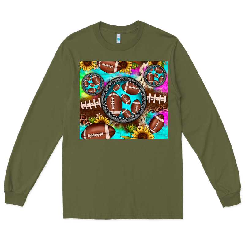 Football Tie Dye Gemstone Sunflower Long Sleeve Tee by JahusDesignShop | Teevron