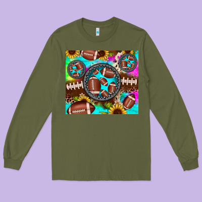 Football Tie Dye Gemstone Sunflower Long Sleeve Tee Designed By Jahusdesignshop