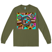 Army Green football tie dye gemstone sunflower Long Sleeve Tee - JahusDesignShop